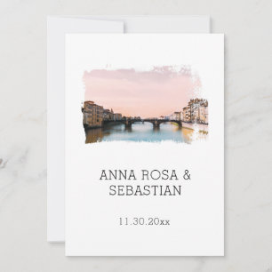 *~* QR RSVP Florence Italy Firenze AP12 Wedding  Invitation