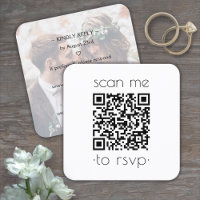 QR RSVP Minimal Deco Typography & Photo Wedding