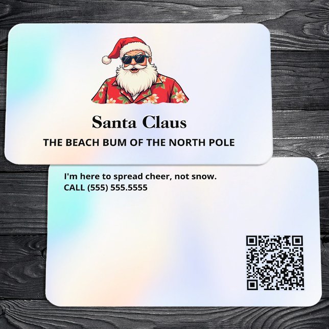QR Santa for Hire Funny Business Card (QR Santa for Hire Funny Business Card)
