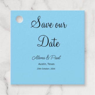 QR Save Our Date add photoname date black white Favour Tags