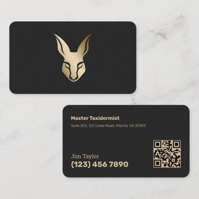 QR Scannable Taxidermist Business Card (Front/Back)