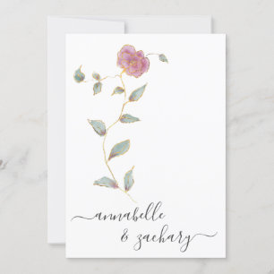 *~* QR SIMPLE RSVP Rose Gold Glitter AR12 Wedding  Invitation