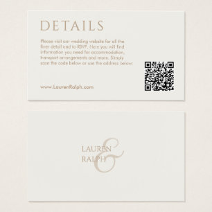QR Taupe & Ivory Gift Registry Enclosure Card