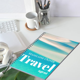 QR Travel Ocean Beach Sea Modern Blue  Notebook