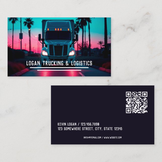 QR Trucking Logistics Business Card (Front/Back)
