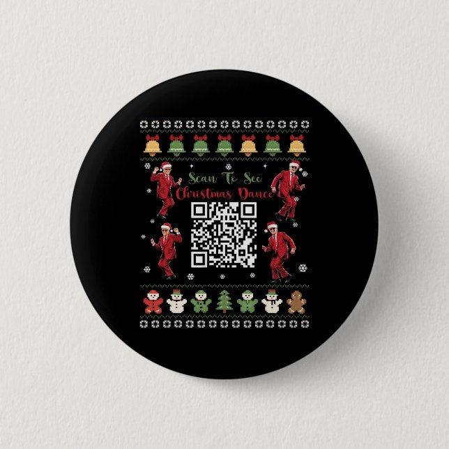 Qr Trump Dance Code President Dance Code Christmas 6 Cm Round Badge (Front)