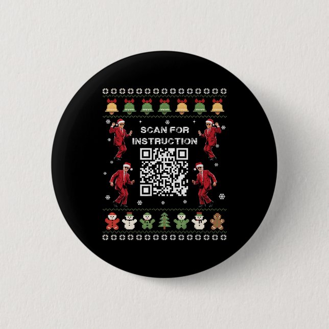 Qr Trump Dance Code President Scan For Instruction 6 Cm Round Badge (Front)