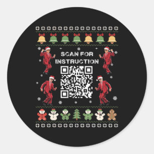Qr Trump Dance Code President Scan For Instruction Classic Round Sticker