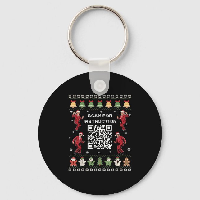 Qr Trump Dance Code President Scan For Instruction Key Ring (Front)