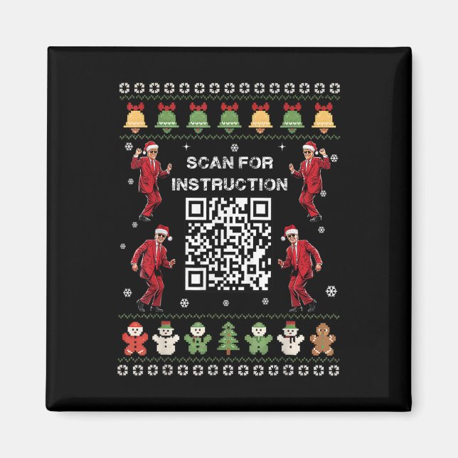 Qr Trump Dance Code President Scan For Instruction Magnet (Front)