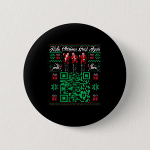 Qr Trump Dance Code Santa Trump Make Christmas Gre 6 Cm Round Badge
