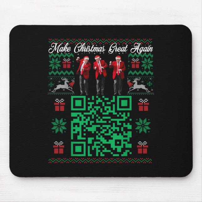 Qr Trump Dance Code Santa Trump Make Christmas Gre Mouse Mat (Front)