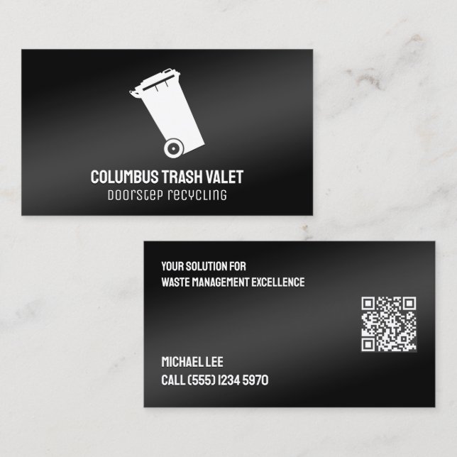🔳 QR Valet Trash Business Card (Front/Back)