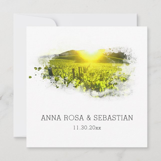 *~* QR Vineyard Grapes  Italy AR21 RSVP Wedding Invitation (Front)