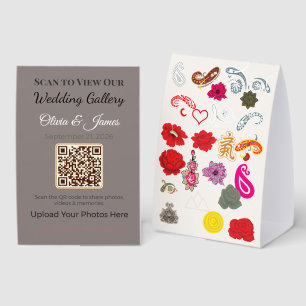 QR Wedding Table Sign Share Memories Fast