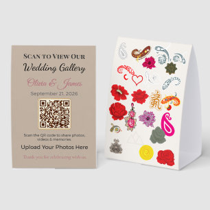 QR Wedding Table Sign Share Memories Fast
