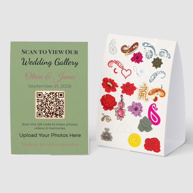 QR Wedding Table Sign | Share Memories Fast (Front/Back)