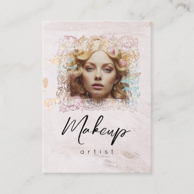 *~* QR Women Girly Lavender Rose Glam  Business Card (Front)