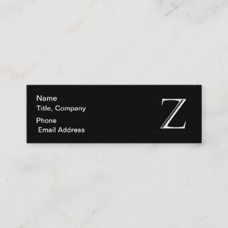 QRCode Monogram Skinny Biz Card