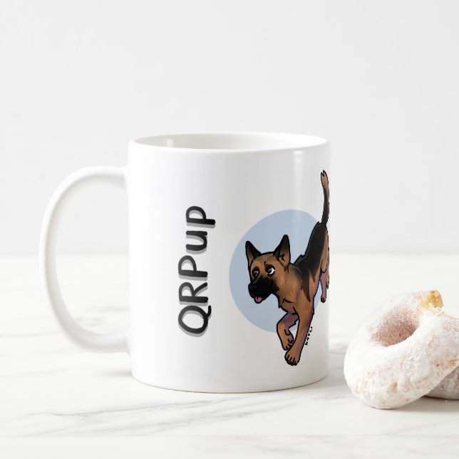 QRPup Cup - German Shepherd (With Donut)