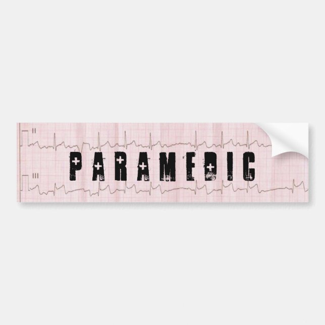 QRS EKG EMS PARAMEDIC BUMPER STICKER (Front)