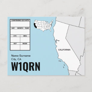 QSL Card California Map