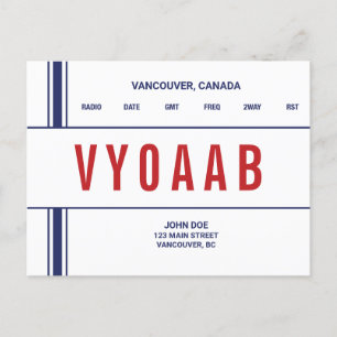 QSL Card Retro Stylised Stripe