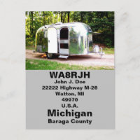 QSL PCs HAM Radio Op vintage retro camper trailer
