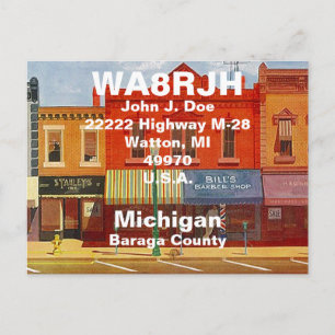 QSL Postcards HAM Radio Ops Quaint Small Town Strs