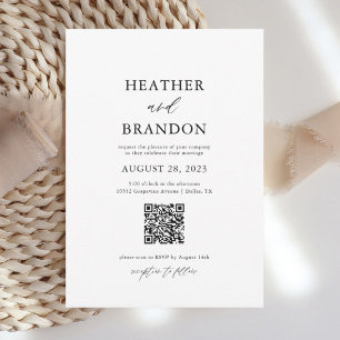 QT Code Elegant Calligraphy Wedding Invitation 