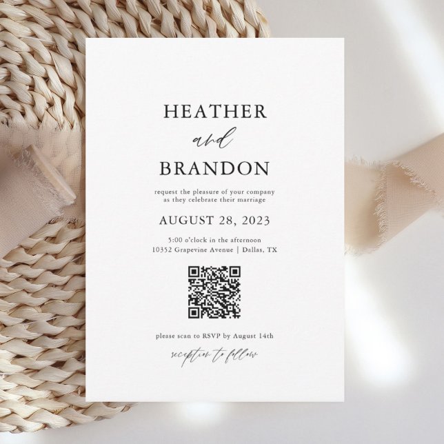 QT Code Elegant Calligraphy Wedding Invitation  (Creator Uploaded)
