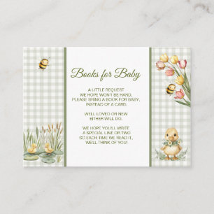 Quack! Baby Duck Gingham Check-Books For Baby Enclosure Card