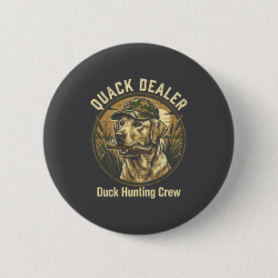 Quack Er Funny Duck Hunting Labrador Retriever Dog 6 Cm Round Badge