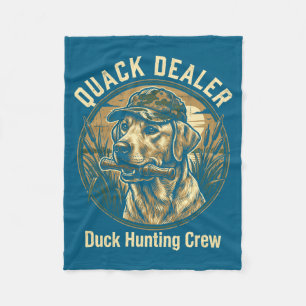 Quack Er Funny Duck Hunting Labrador Retriever Dog Fleece Blanket