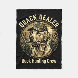Quack Er Funny Duck Hunting Labrador Retriever Dog Fleece Blanket
