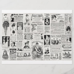 Quack Medicine Ads Victorian Background Paper