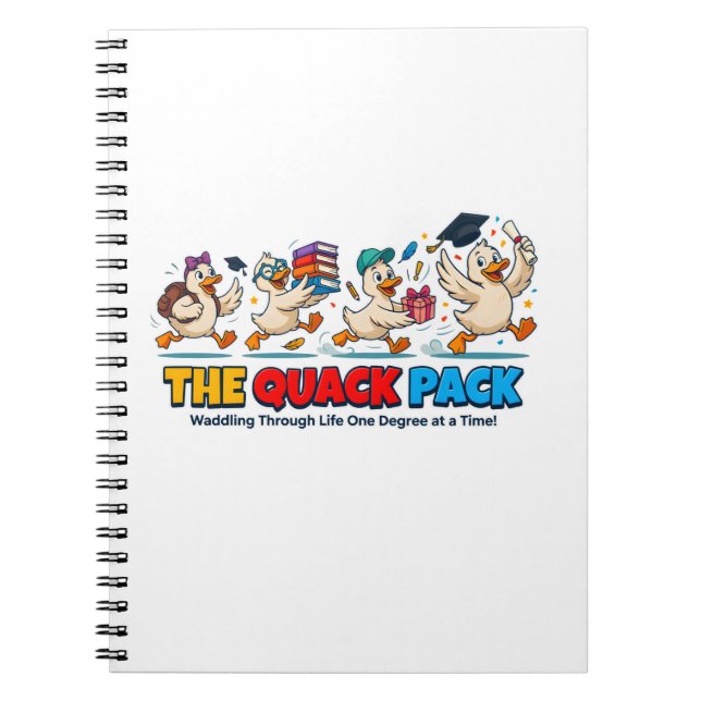 Quack Pack Duck Graduation Humour Notebook (Front)