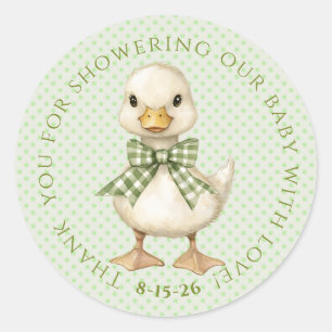 Quack! Quack! Says the Duck! Baby Shower Classic Round Sticker