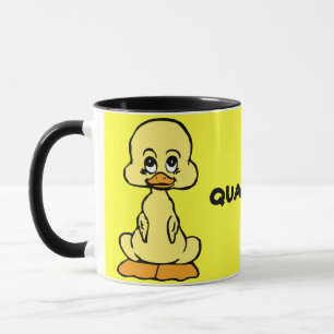 QUACKED! yellow duck ringer ceramic mug