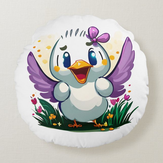 Quackin' Cute Round Cushion (Front)