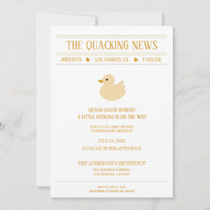 Quacking News Duck Baby Shower Invitation