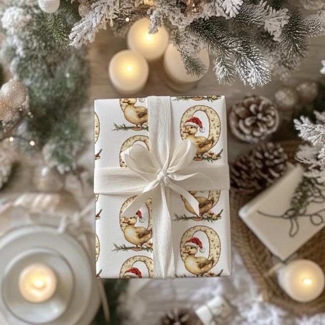 Quacking Xmas Duck Letter Q Christmas Wrapping Paper (Creator Uploaded)