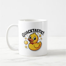 Quacktastic Rubber Duck Cartoon White Coffee Mug