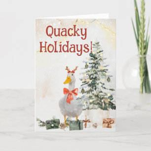 Quacky Holidays Festive Cute Duck Card