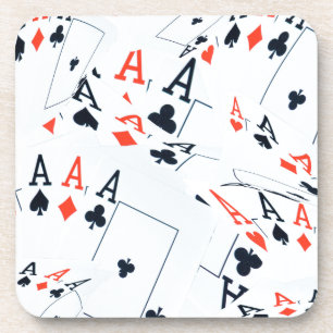Quad Aces Poker Cards Pattern, Coaster