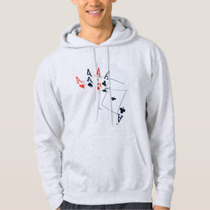 Quad Aces Poker Cards Pattern, Hoodie