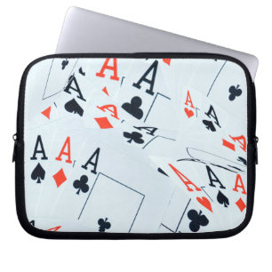 Quad Aces Poker Cards Pattern, Laptop Sleeve