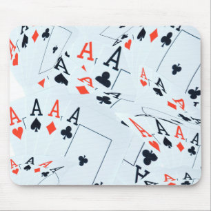 Quad Aces Poker Cards Pattern, Mouse Mat