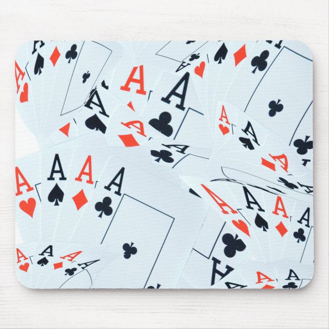 Quad Aces Poker Cards Pattern, Mouse Mat (Front)