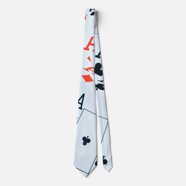 Quad Aces Poker Cards Pattern, Tie (Front)